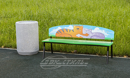 Детская скамейка С-167 "Коты".  �2